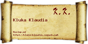 Kluka Klaudia névjegykártya