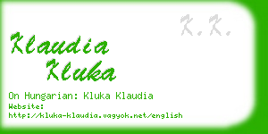 klaudia kluka business card